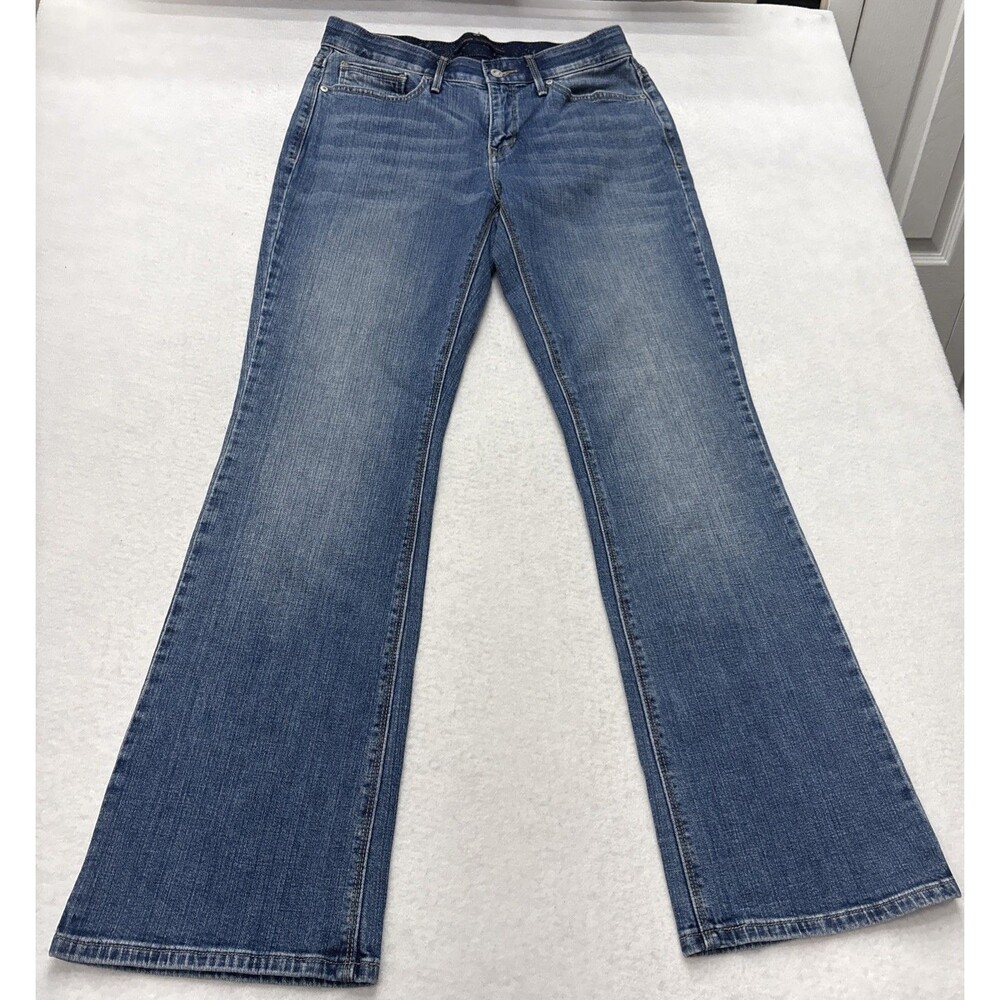 Levis 525 Perfect Waist Boot Cut Womens Jeans 8 Medium Blue Stretch Dark Wash